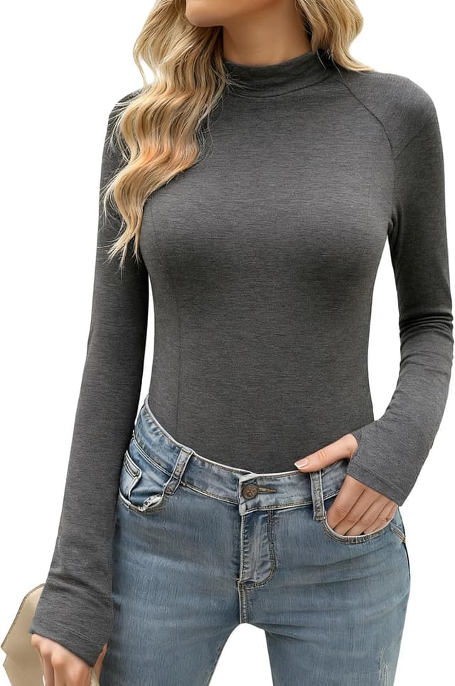 Thumbnail 6 de T-Shirt femme Terecey manches longues en coton épais : sous-vêtement thermique à col montant