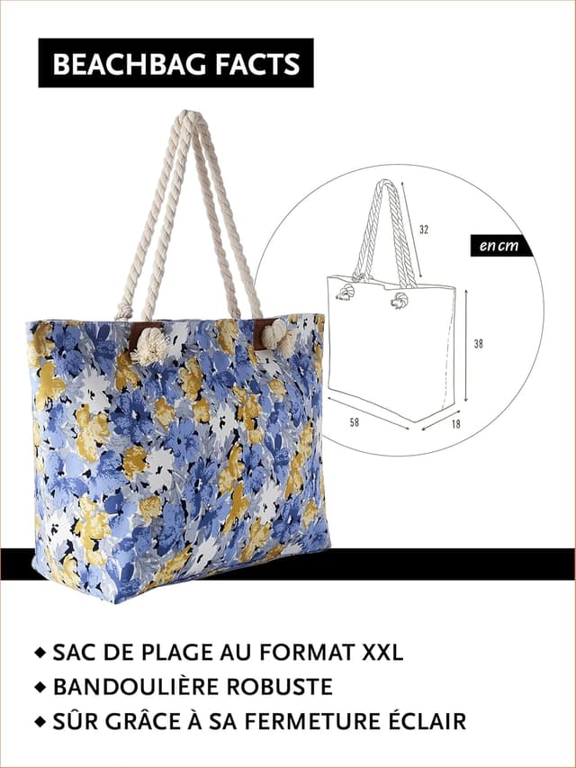 Detalle 2 de DonDon sac de plage hydrofuge 58 x 38