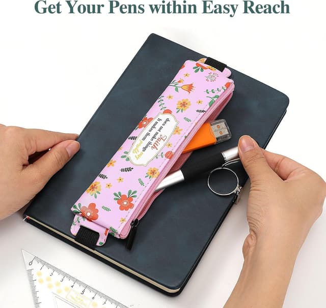 Thumbnail 6 de MoKo set di 4 portapenne elastici per taccuino in pelle PU con fascia regolabile