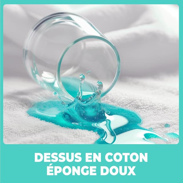 Detalle de Protège-matelas imperméable 150x200 cm, lot de 2 alèses avec dos respirant (coton & microfibre)