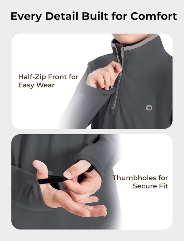 Thumbnail 5 de PATPAT Felpa sportiva ragazzo con mezza cerniera e fori per pollice