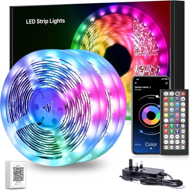 Detalle de Mexllex 30M LED Strip Lights with Music Sync, App & Remote (RGB, Built-in Mic)