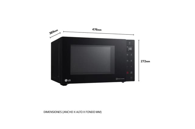 Detalle de LG MH6535GIS microondas con grill Smart Inverter, 25 litros y 1000 W (negro)