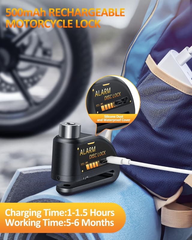 Thumbnail 2 de YBLNTEK Motorbike Alarm Disc Lock 120dB 🏍