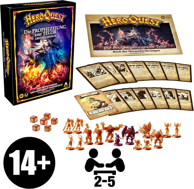 Detalle 2 de HeroQuest Abenteuerpack „Die Prophezeiung von Telor“ – Erweiterung mit Miniaturen und Herausforderungen (Basisspiel erforderlich)