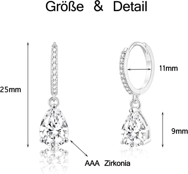 Detalle 2 de MASOP Ohrringe Silber 925 925 Creolen mit Zirkonia