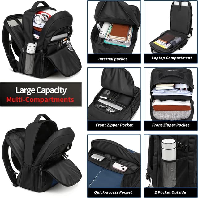 Detalle de PUSLOM Sac à dos ordinateur 55L 18,4