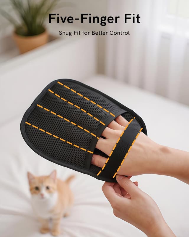 Detalle 2 de WitLion Upgraded 3PCS Double-Sided Pet Hair Removal Gloves (Reusable, Electrostatic) – Black