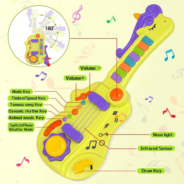 Detalle de Shayson kids guitar toy 3 in 1