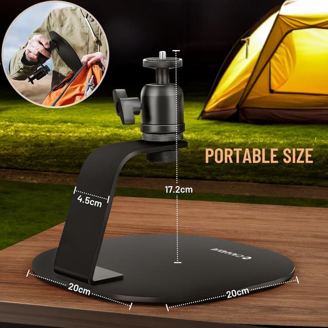 Detalle 2 de CAHAYA Desktop Projektorständer mit 1/4'' Schraubanschluss (bis 5 kg) und 360° Drehung – CY00375-1