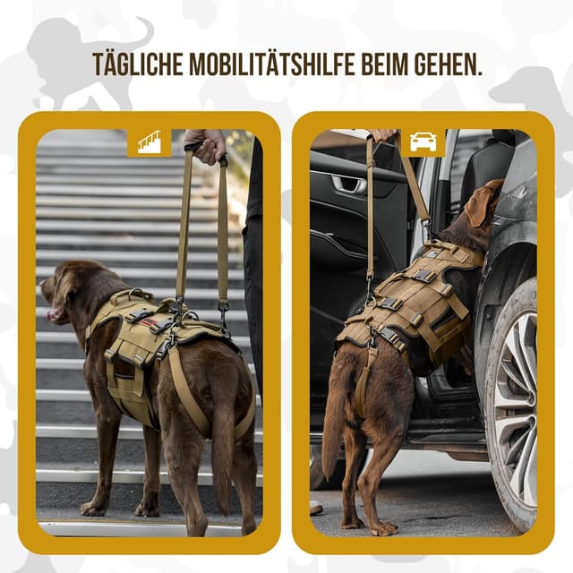 Detalle de OneTigris Harnais pour chien Invictus : aide réglable à la marche et au transport