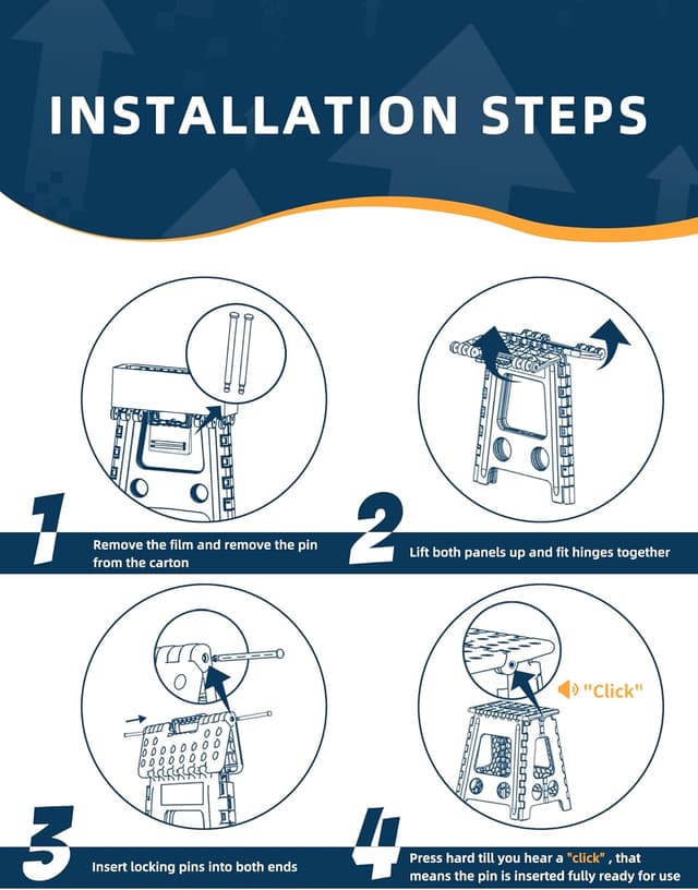 Thumbnail 5 de HOUSE DAY 16 inch Folding Step Stool, 40 cm high