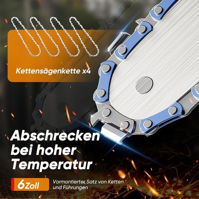 Detalle de VIWKO Mini Kettensäge 6 Zoll Akku