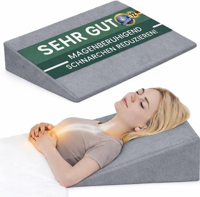 Detalle de DYNMC you Keilkissen Bett für ruhige Nächte & Magenberuhigung – Matratzenkeil und Rückenkissen