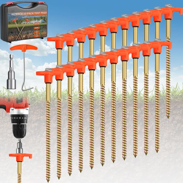Imagen de RIZENCE tent pegs set 20cm heavy duty en OfertitasTOP