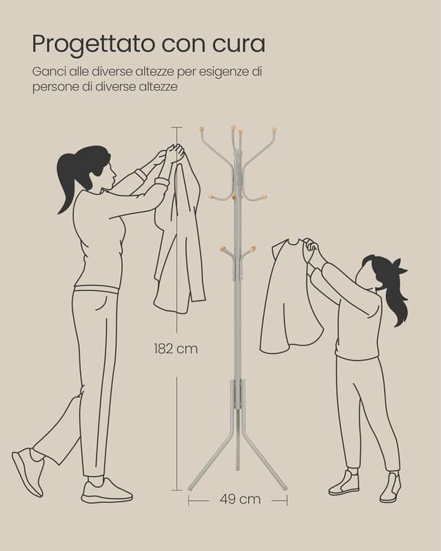 Thumbnail 5 de SONGMICS Appendiabiti da Terra 182 cm