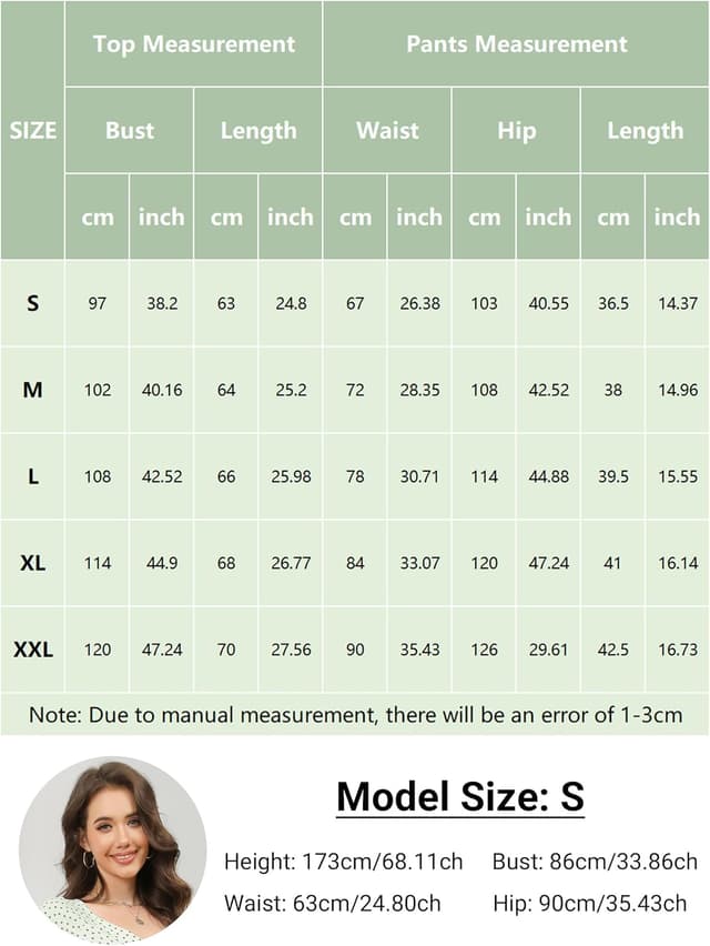 Detalle de Reliwel Damen-Schlafanzug Kurzarm mit Knopfleiste aus Baumwolle – V-Ausschnitt Shorty-Set mit Taschen