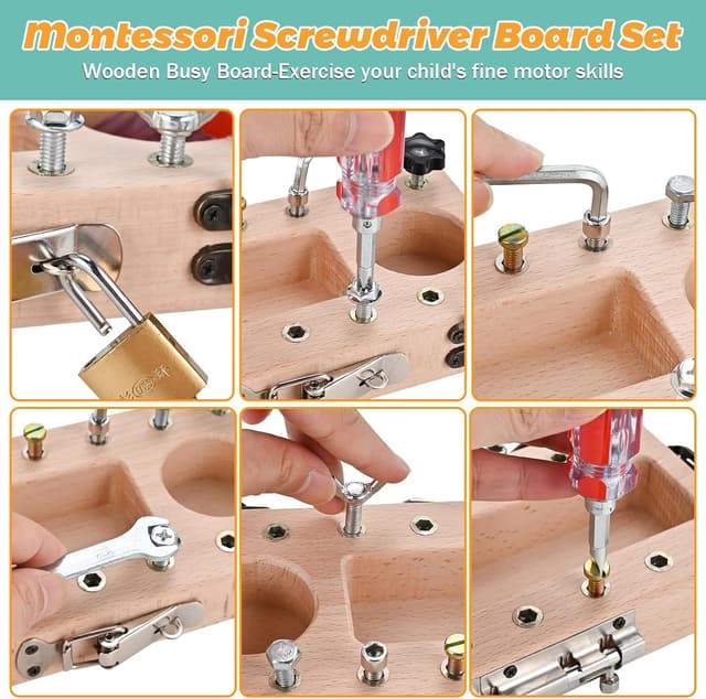 Thumbnail 3 de Wooderma Montessori Wooden Kids Tool Set 14pc