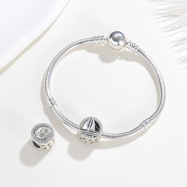 Detalle de BOIGEGU 925 Sterling Silber Anhänger „Eiffelturm“ mit Zirkonia – Reise- und Globetrotter-Kollektion für Armbänder & Ketten