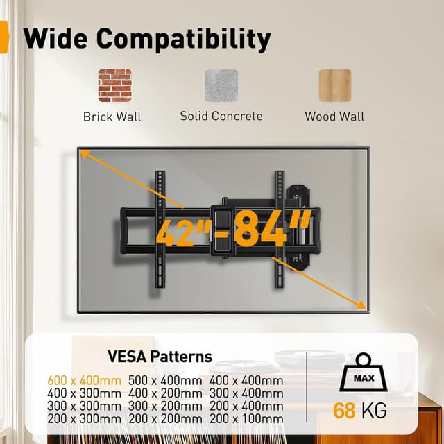 Thumbnail 1 de Perlegear Supporto TV Braccio 943 mm per 42–84"