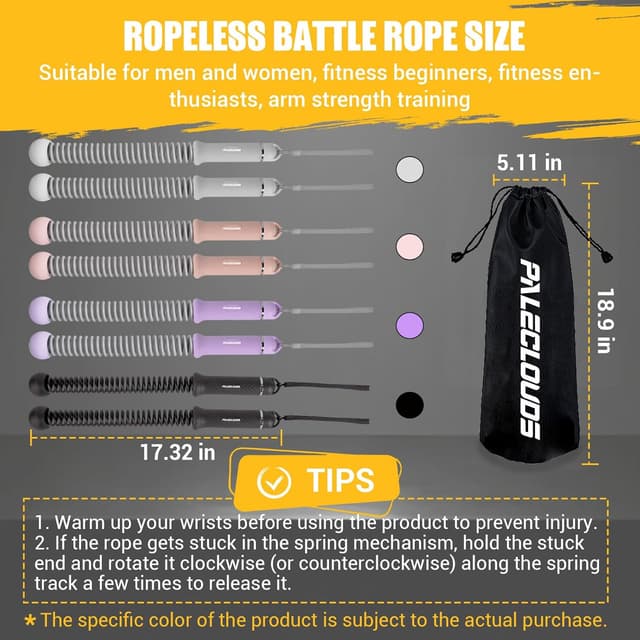 Detalle de Paleclouds ropeless battle rope 1.46kg