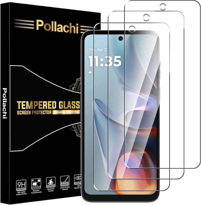 Detalle de Pollachi Verre trempé pour Motorola Moto E15/G05 (lot de 3) – Dureté 9H, sans bulles