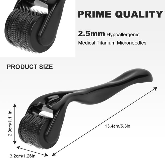 Detalle 2 de LOPHE Derma Roller 2,5 mm (rouleau à micro-aiguilles) pour visage, corps et yeux