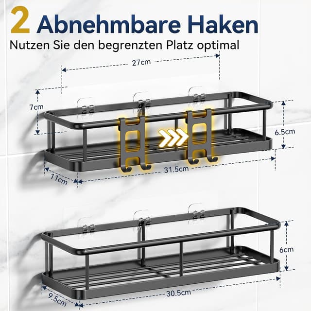 Detalle 2 de YASONIC Duschablage Ohne Bohren 9 kg