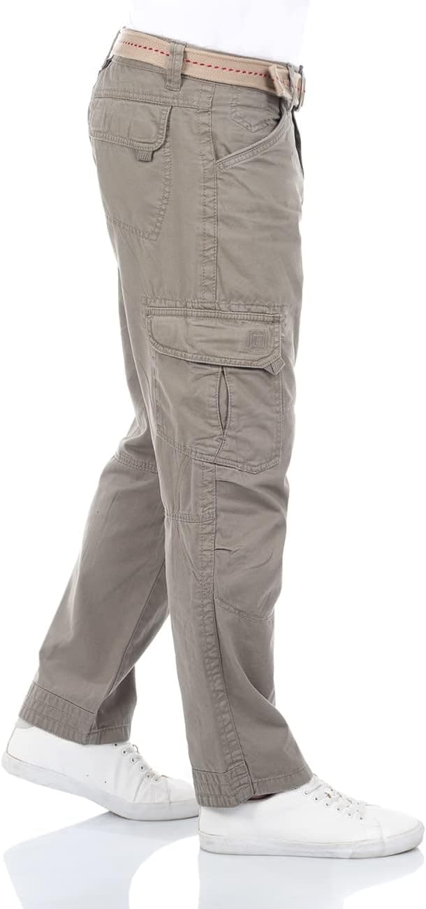 Detalle 2 de Timezone Cargohose Herren BenitoTZ Loose Fit mit Gürtel – Beige/Grau/Khaki (Wäsche 30 °C, Größen 29–40)
