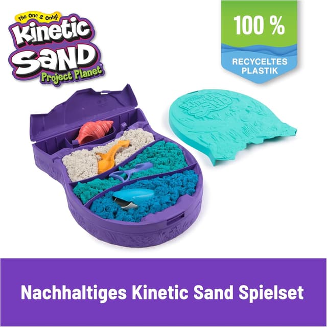 Detalle de Kinetic Sand Project Planet Ozean Spielset (680 g magischer Sand) mit 4 Meerestier-Werkzeugen – für Kinder ab 3 Jahren