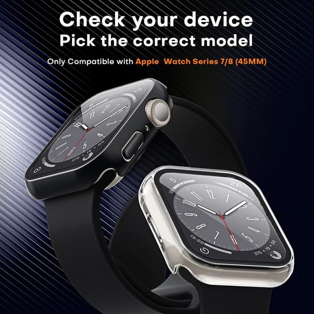 Thumbnail 4 de TOCOL 2 Pack HD Case for Apple Watch 45mm