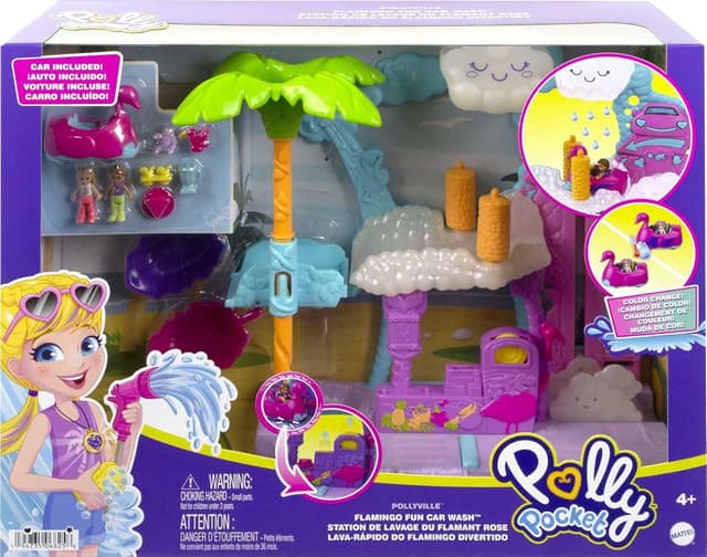 Thumbnail 6 de Polly Pocket Pollyville Flamingo Car Wash 🚗🦩 Playset