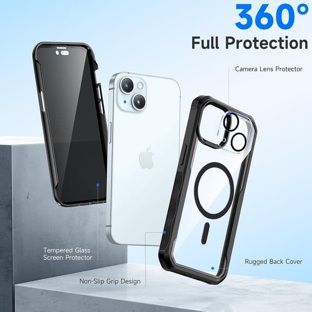 Thumbnail 2 de seacosmo Magnetic for iPhone 15 (6.1 inch) Case with Privacy Glass Screen Protector & MagSafe