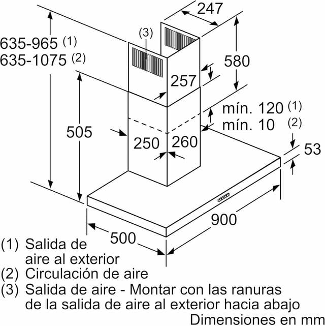 Detalle 2 de Balay 3BC097EX - Campana Extractora Pared 90 cm con LED