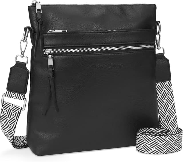 Detalle de MOCOCITO vegan leather cross body bag for women with adjustable strap and RFID pocket