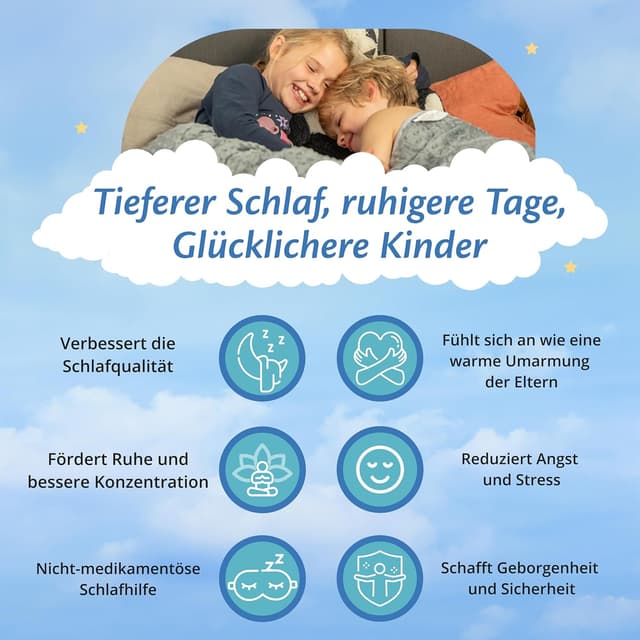 Detalle 2 de Ella Gewichtsdecke Kinder 2,4 kg (90x120 cm) – Therapiedecke für Stressabbau und Angstzustände