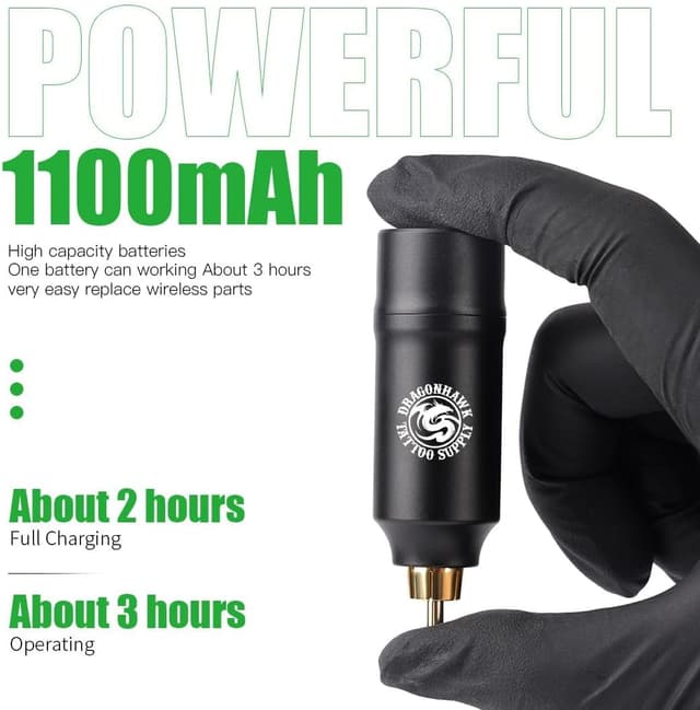 Thumbnail 4 de Dragonhawk Pen rotativa 1100mAh para tatuaje