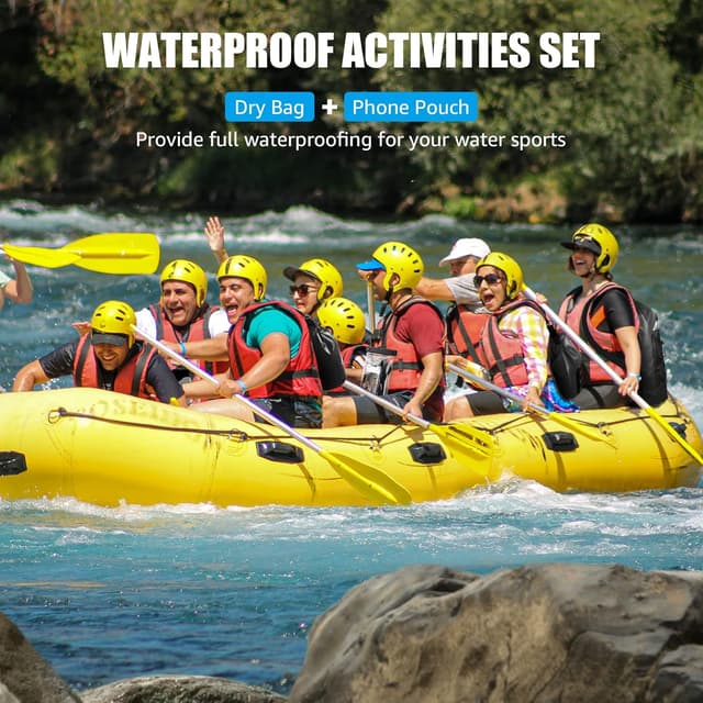 Detalle de MATEPROX Waterproof Dry Bag Roll Top 5L, 10L or 20L with Waterproof Phone Pouch (Floating Dry Sack)