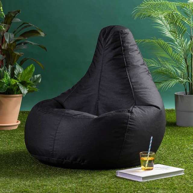Detalle 2 de Bean Bag Bazaar Dalton Gaming Bean Bag Chair (Black) – Water Resistant Fabric, Indoor & Outdoor Use (Filling Included)