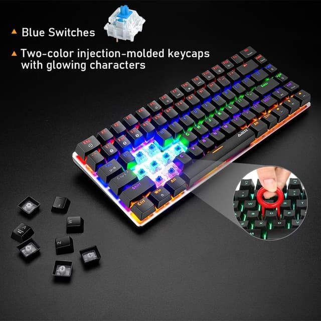 Detalle 1 de Bluetooth Mechanische Tastatur AK33 82 Tasten