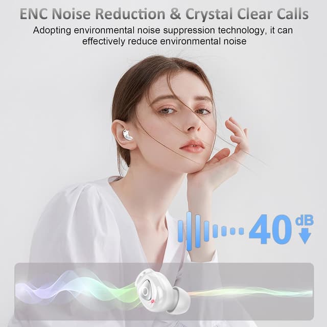 Detalle de buwy Écouteurs Bluetooth sans fil 5.4 à design rotatif, graves et contrôle tactile