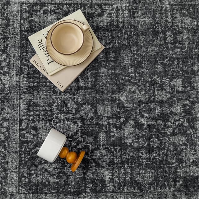 Detalle de HUGEAR Vintage Black area rug 150x210cm