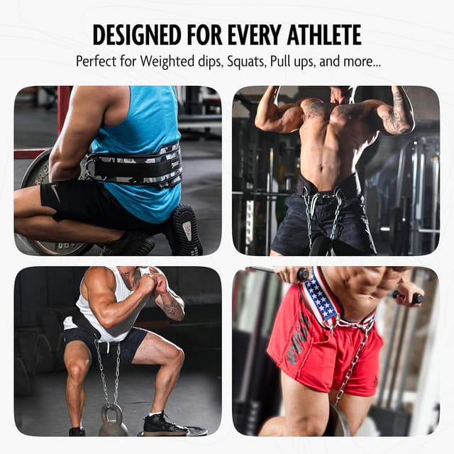 Thumbnail 6 de DMoose Fitness Dip Belt with 36" Steel Chain, Neoprene Padding (Supports 350 lbs)