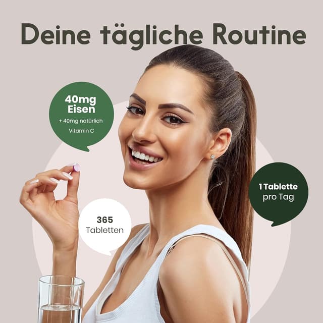 Detalle de Eisentabletten Eisenbisglycinat mit Vitamin C 365