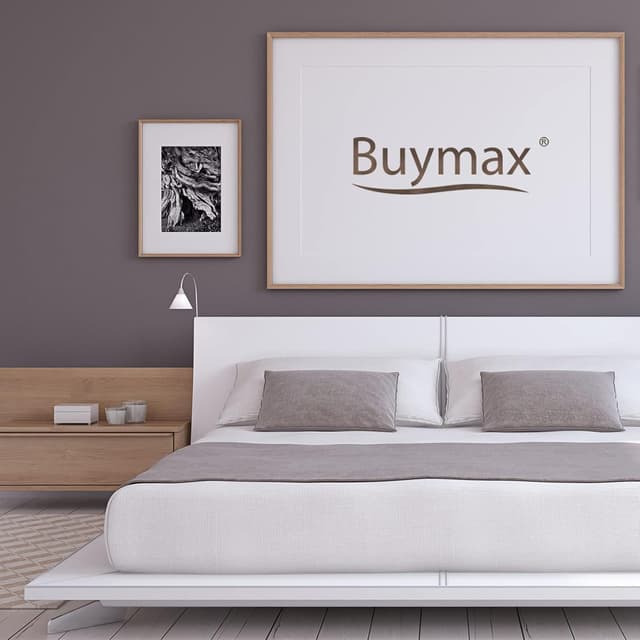 Detalle de Buymax® Bettwäsche-Set 200x220 cm aus 100% Baumwolle, 3-teilig mit Reißverschluss (2x Kissen 80x80)