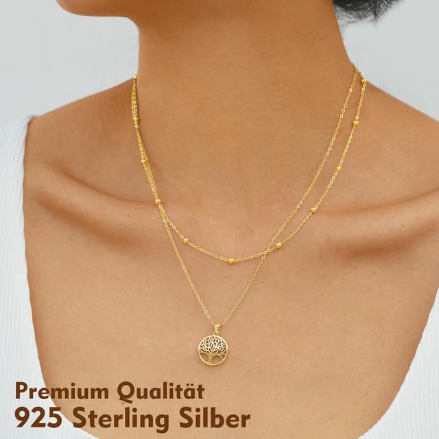 Detalle de Lydreewam Lebensbaum-Kette 925 Sterling Silber 40+5 cm