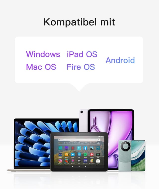 Detalle de Inateck KB06007 kabellose Tastatur 1000 mAh ⌨