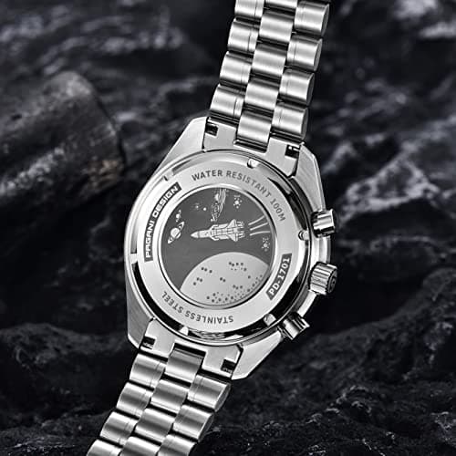 Detalle 1 de LACZ DENTON Pagani para Hombre: reloj de diseño con cronógrafo analógico, cuarzo y resistencia al agua 100 m