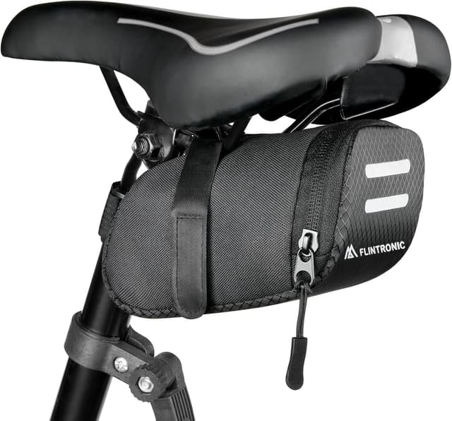 Detalle de flintronic Sacoche de selle de vélo arrière avec réfléchissant (mini sac pour route, VTT et sorties plein air)