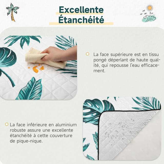 Detalle 2 de HAUSPROFI Picknickdecke 200x300 wasserdicht